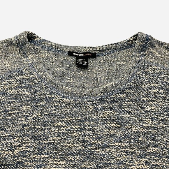 Robert Louis Blue Heathered Stretch Knit Tunic Shirt Dress with Pockets - Picture 3 of 10